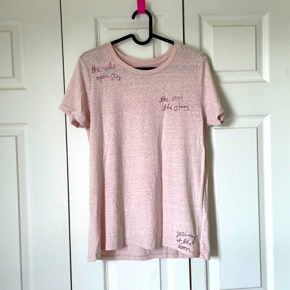 Pink embroidered shirt. Lucky Brand. Worn Once.